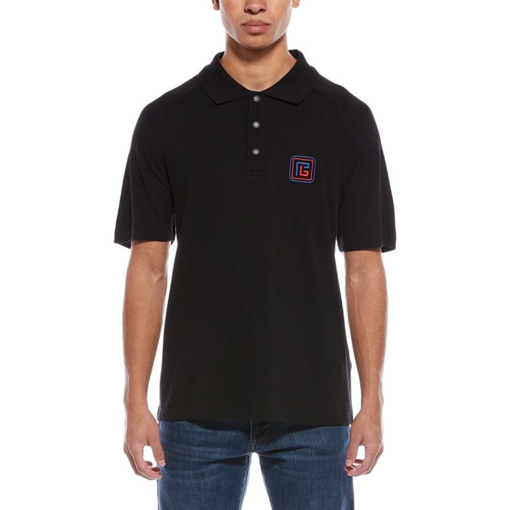 Balmain Mens  Polo Shirt, Black